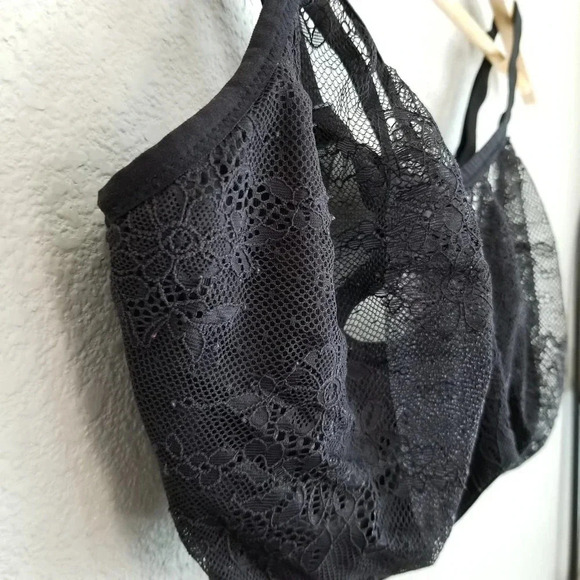 Maidenform Women's Lace Bra Size 40DD Black Nylon Unlined Adjustable Hook & Eye - Picture 3 of 6